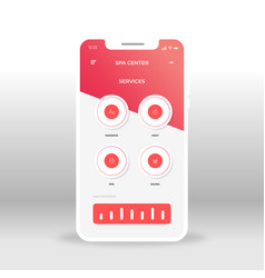 Red cafe menu ui ux gui screen for mobile apps Vector Image