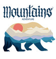 bear and nature double exposure mountain vector image vector image