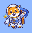 cartoon shiba inu in astronaut suit vector image