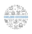 online courses outline concept round vector image vector image