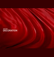 red silk fabric background realistic 3d vector image vector image