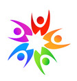 teamwork star shape people logo vector image
