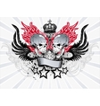 winged skull emblem vector image