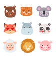 animal emotion avatar icon vector image vector image