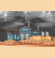 factory in bad weather scene vector image vector image