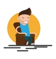 man sitting in armchair vector image