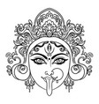 portrait of indian hindi goddess kali female blue vector image