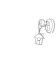 single continuous line drawing close up key vector image vector image