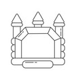 bouncy castle outline icon jumping house on kids vector image