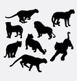 cheetah panther wild animal silhouette vector image vector image