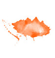 hand painted orange watercolor stain texture vector image