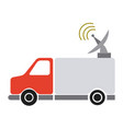 red truck antenna communication broadcast signal vector image
