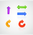 set of bright arrows vector image vector image