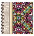 design of spiral ornamental notebook cover vector image