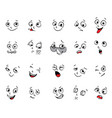 emotions cartoon facial expressions set vector image