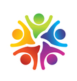 optimistic teamwork logo vector image