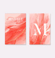 pink coral contrast liquid red alcohol ink marble vector image vector image