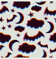 seamless pattern with clouds bats stars moon vector image vector image