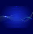 abstract blue curve particles glowing on dark vector image vector image