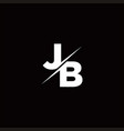 jb logo letter monogram slash with modern vector image