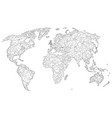 abstract world map of polygonal lines and dots vector image