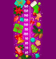 christmas kids height chart with gifts poinsettia vector image