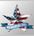 mem day with star in usa flag colors vector image vector image