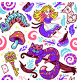 fairytale background with cute cartoon characters vector image