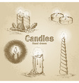 set of vintage candle vector image
