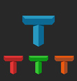 t logo 3d letter creative mockup isometric icon vector image vector image