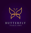 lone art gold butterfly logo in luxury background vector image vector image