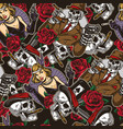 mafia vintage sticker seamless pattern vector image vector image