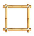wooden frame bamboo sticks realistic vector image vector image
