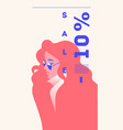 fashion portrait a model girl retro vector image vector image