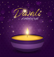happy diwali festival card gold indian diya candle vector image vector image
