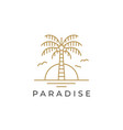 paradise line icon logo vector image vector image