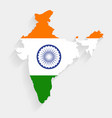 india flag map on gray background vector image