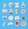 flat style science icons stickers vector image vector image