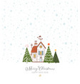 greeting christmas card with small snow covered vector image