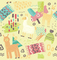 lamas seamless pattern hand drawn abstract vector image vector image