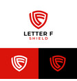 letter f shield protection security logo design vector image vector image