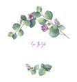 watercolor wreath with green eucalyptus vector image vector image