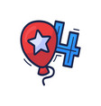 balloon icon with the number of july 4 is drawn vector image vector image