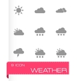 black weather icon set vector image vector image