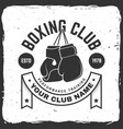boxing club badge logo design vector image vector image