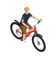 isometric cyclist vector image vector image