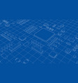 electric circuit board various chips vector image