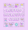 lgbtq inclusive care word concepts pink banner vector image vector image