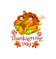 thanksgiving day poster for autumn holiday design vector image