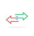 wireless transfer with color arrows vector image